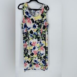 Ellos Floral Sleeve less Midi Dress Plus Size 22/24